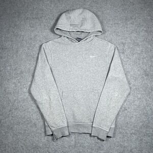 Nike‎ Pullover Hoodie Men's Size Small Grey Sportswear Drawstring Side Swoosh